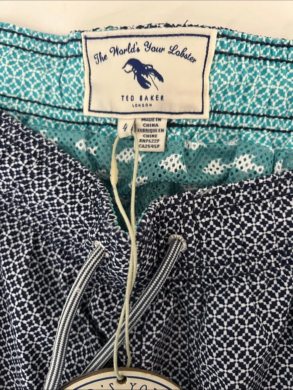 Ted Baker Men's Swim Shorts - Navy Geo Print size 4 (34 waist)